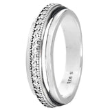 925 Silver Bar Stacking Triple Beaded Pave Band Radiant Teardrop Pink Fan Ring