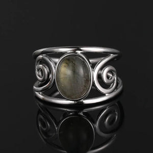Green Jade Gemstone Ring S925 Sterling Silver Female Engagement Wedding