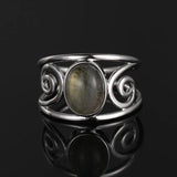 Green Jade Gemstone Ring S925 Sterling Silver Female Engagement Wedding