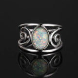 Green Jade Gemstone Ring S925 Sterling Silver Female Engagement Wedding