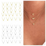 925 Silver A-Z 26 Letters Necklace Jewelry Chain Choker Necklace