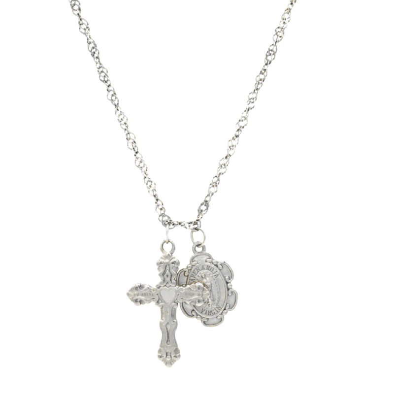 925 Silver Cross Pendant Necklace Punk Jewelry