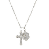 925 Silver Cross Pendant Necklace Punk Jewelry
