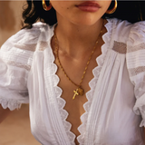 925 Silver Cross Pendant Necklace Punk Jewelry