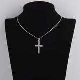 925 Silver Zircon Big Cross Necklaces for Women