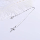 925 Silver Zircon Big Cross Necklaces for Women