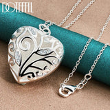 925 Silver Heart Zircon Pendant Necklace 16-30 Inch Chain Wedding Charm