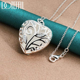 925 Silver Heart Zircon Pendant Necklace 16-30 Inch Chain Wedding Charm