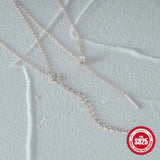 925 Silver Plated Zircon Lock Y-shaped Necklace