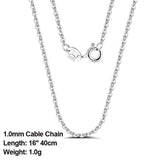 Italian 925 Silver Personalized Necklace Chain 1.0mm Cable Link 45 50 SC06-P