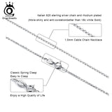Italian 925 Silver Personalized Necklace Chain 1.0mm Cable Link 45 50 SC06-P