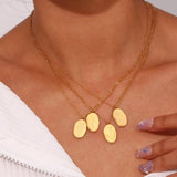 Oval Flower Pendant Necklace for Women