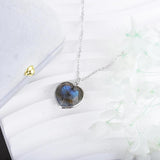Labradorite Heart Pendant Necklace Natural Stone Jewelry