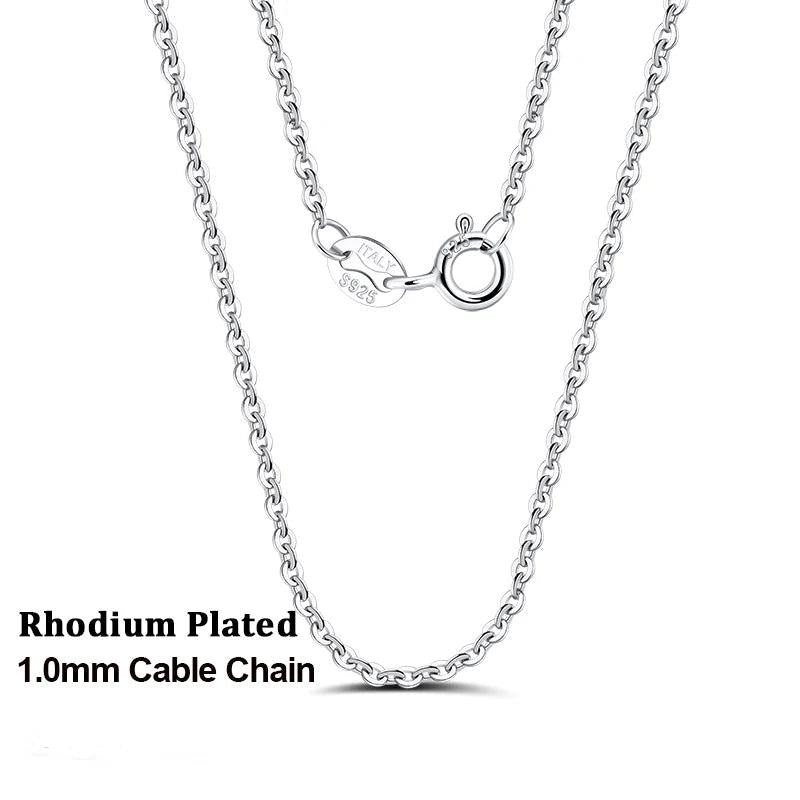 925 Silver Cable Link Chain Necklace for Women 45/50/55cm