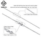 925 Silver Cable Link Chain Necklace for Women 45/50/55cm