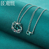925 Sterling Silver Zircon Pendant Necklace Full Colour Chain 16-30 Inch