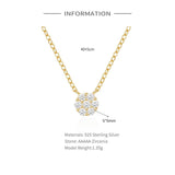 Sterling Silver S925 Seven Zircon Flower Necklace Plated Wedding