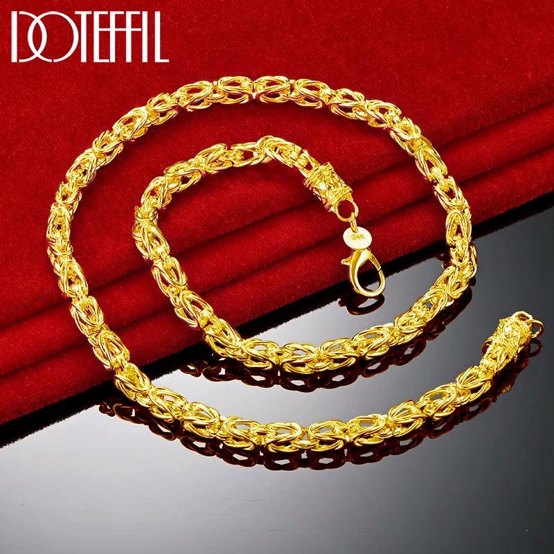 24K 20 Inch 5mm Faucet Chain Necklace For Women Man