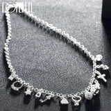 925 Silver Key Lock Stars Necklace For Woman Wedding Engagement