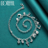 925 Silver Key Lock Stars Necklace For Woman Wedding Engagement