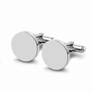 Personalised Engraved Name Letter Cufflinks - Stainless Steel Round Square