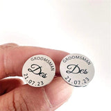 Personalised Engraved Name Letter Cufflinks - Stainless Steel Round Square