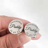 Personalised Engraved Name Letter Cufflinks - Stainless Steel Round Square