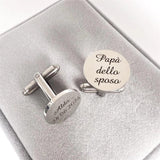 Custom Stainless Steel Man Cufflinks Wedding Button