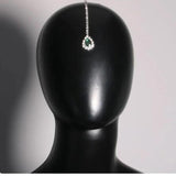 Retro Green Water Drip Pendant Hair Clips Wedding Jewelry for Women