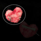 Red Blood Plush Heart Cross Hair Clip