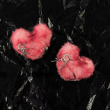 Red Blood Plush Heart Cross Hair Clip