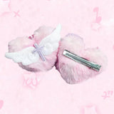 Red Blood Plush Heart Cross Hair Clip