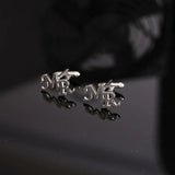 Custom Two Letters Cufflinks Stainless Steel Men Wedding Jewelry