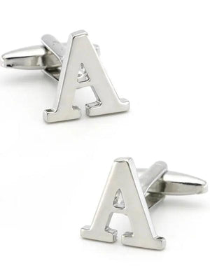 iGame Letter Cuff Links Brass Silver A-Z Alphabet Cufflinks For Men