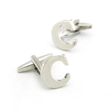 iGame Letter Cuff Links Brass Silver A-Z Alphabet Cufflinks For Men