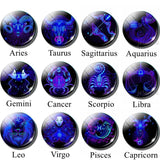 12 Constellation Men Tie Clips Cufflinks Set Zodiac Glass Jewelry