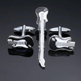 Superhero Leopard Print Cufflinks Tie Clip Set