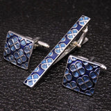 Superhero Leopard Print Cufflinks Tie Clip Set