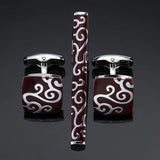 Superhero Leopard Print Cufflinks Tie Clip Set
