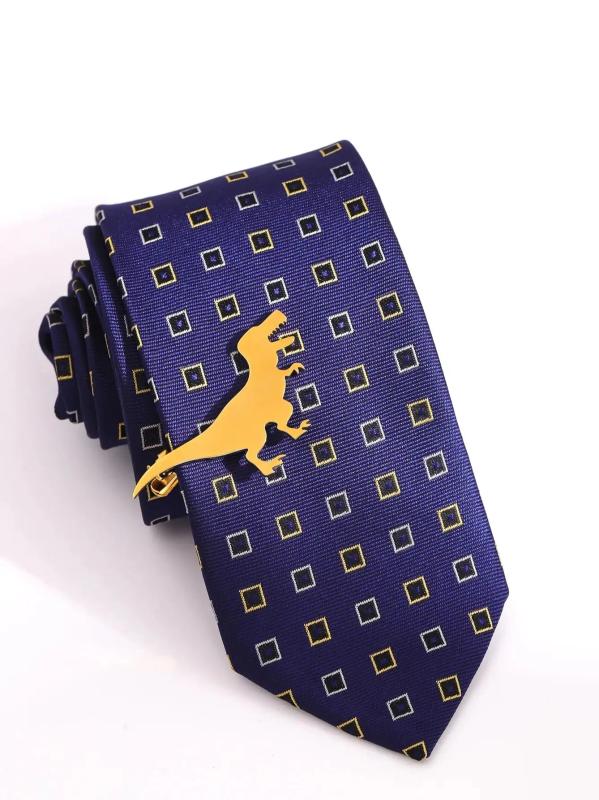YEWANG Men's Tie Clip Dinosaur Buckle Metal Accessories
