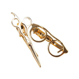 Men's Metal Tie Clip Glasses Scissors Tone Bar Jewelry