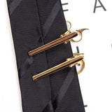Men's Metal Tie Clip Glasses Scissors Tone Bar Jewelry