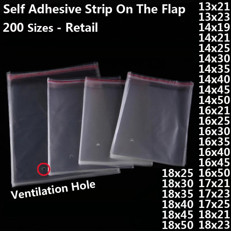 Clear Self Adhesive Seal Plastic Bags Jewelry Gift Packaging Bag