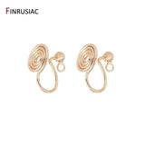 14K Plated Round Ear Clip Earring Hooks for DIY Making