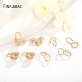 14K Plated Round Ear Clip Earring Hooks for DIY Making