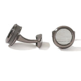Personalized Round Grey Tuxedo Formal Shirt Cufflinks XK22S013