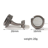 Personalized Round Grey Tuxedo Formal Shirt Cufflinks XK22S013