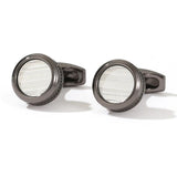 Personalized Round Grey Tuxedo Formal Shirt Cufflinks XK22S013