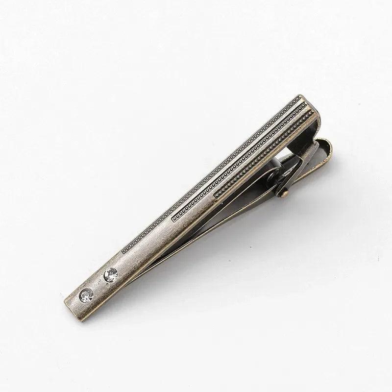 Bronze Crystal Inlaid Vintage Tie Clip for Men's Business