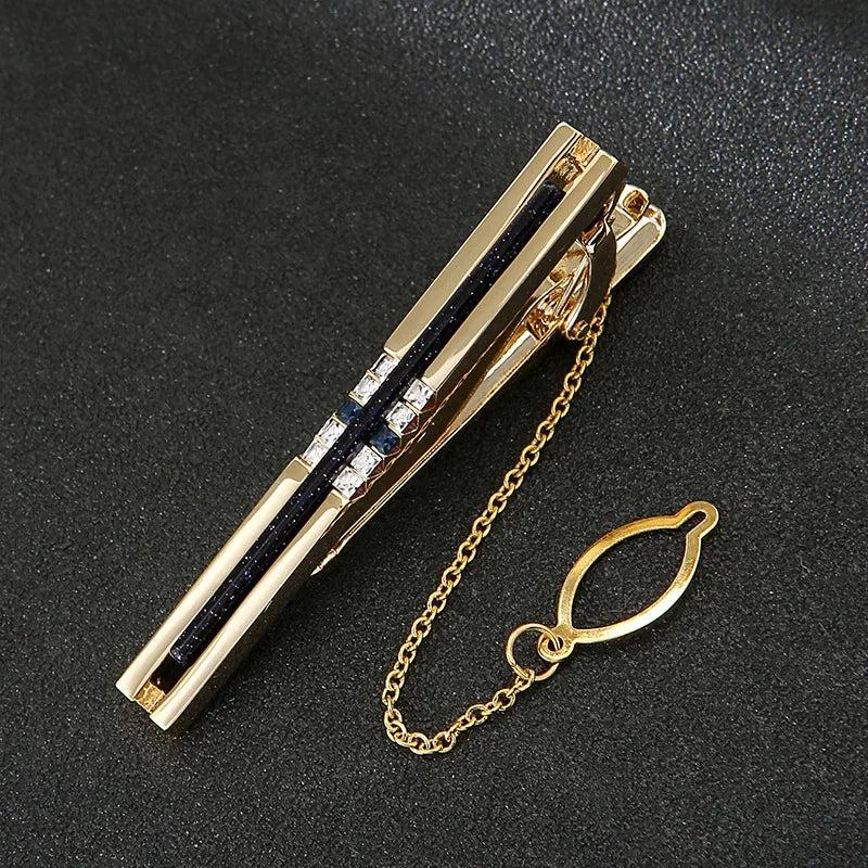 Crystal Inlaid Tie Clip for Men Women